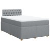 Boxspringbett mit Matratze Hellgrau 120x190 cm Stoff