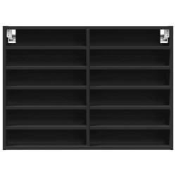 Vitrinenschrank Schwarz 80x8,5x58 cm Holzwerkstoff