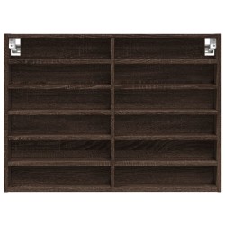 Vitrinenschrank Braun Eichen-Optik 80x8,5x58 cm Holzwerkstoff