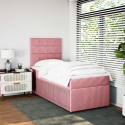 Boxspringbett mit Matratze Rosa 80x200 cm Samt