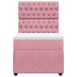 Boxspringbett mit Matratze Rosa 90x190 cm Samt