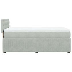 Boxspringbett mit Matratze Hellgrau 90x190 cm Samt