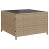 Gartensofa in L-Form mit Tisch und Kissen Beige Poly Rattan