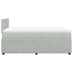 Boxspringbett mit Matratze Hellgrau 120x200 cm Samt