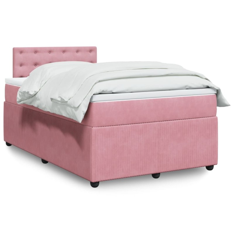 Boxspringbett mit Matratze Rosa 120x200 cm Samt