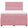 Boxspringbett mit Matratze Rosa 140x200 cm Samt