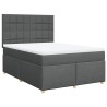 Boxspringbett mit Matratze Dunkelgrau 140x190 cm Stoff