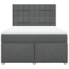 Boxspringbett mit Matratze Dunkelgrau 140x190 cm Stoff