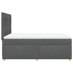 Boxspringbett mit Matratze Dunkelgrau 140x190 cm Stoff