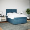 Boxspringbett mit Matratze Blau 160x200 cm Samt