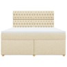 Boxspringbett mit Matratze Creme 180x200 cm Stoff