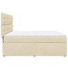 Boxspringbett mit Matratze Creme 180x200 cm Stoff