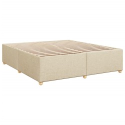 Boxspringbett mit Matratze Creme 180x200 cm Stoff