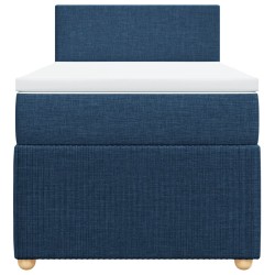 Boxspringbett mit Matratze Blau 90x190 cm Stoff