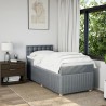 Boxspringbett mit Matratze Hellgrau 90x190 cm Stoff