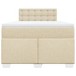 Boxspringbett mit Matratze Creme 120x190 cm Stoff