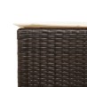 3-tlg. Gartenbar-Set mit Kissen Braun Poly Rattan