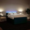 Boxspringbett mit Matratze Blau 140x190 cm Samt