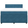 Boxspringbett mit Matratze Blau 140x190 cm Samt