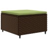 6-tlg. Garten-Lounge-Set mit Kissen Braun Poly Rattan