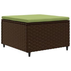 5-tlg. Garten-Lounge-Set mit Kissen Braun Poly Rattan