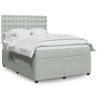 Boxspringbett mit Matratze Hellgrau 140x200 cm Samt