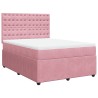 Boxspringbett mit Matratze Rosa 140x190 cm Samt