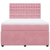 Boxspringbett mit Matratze Rosa 140x190 cm Samt