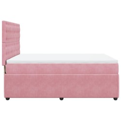 Boxspringbett mit Matratze Rosa 140x190 cm Samt