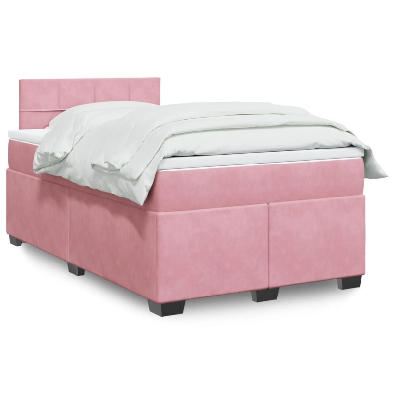 Boxspringbett mit Matratze Rosa 120x200 cm Samt