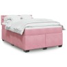 Boxspringbett mit Matratze Rosa 140x190 cm Samt