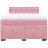 Boxspringbett mit Matratze Rosa 140x190 cm Samt