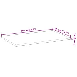 Schreibtischplatte Ölbeschichtung 60x50x2 cm Massivholz Akazie