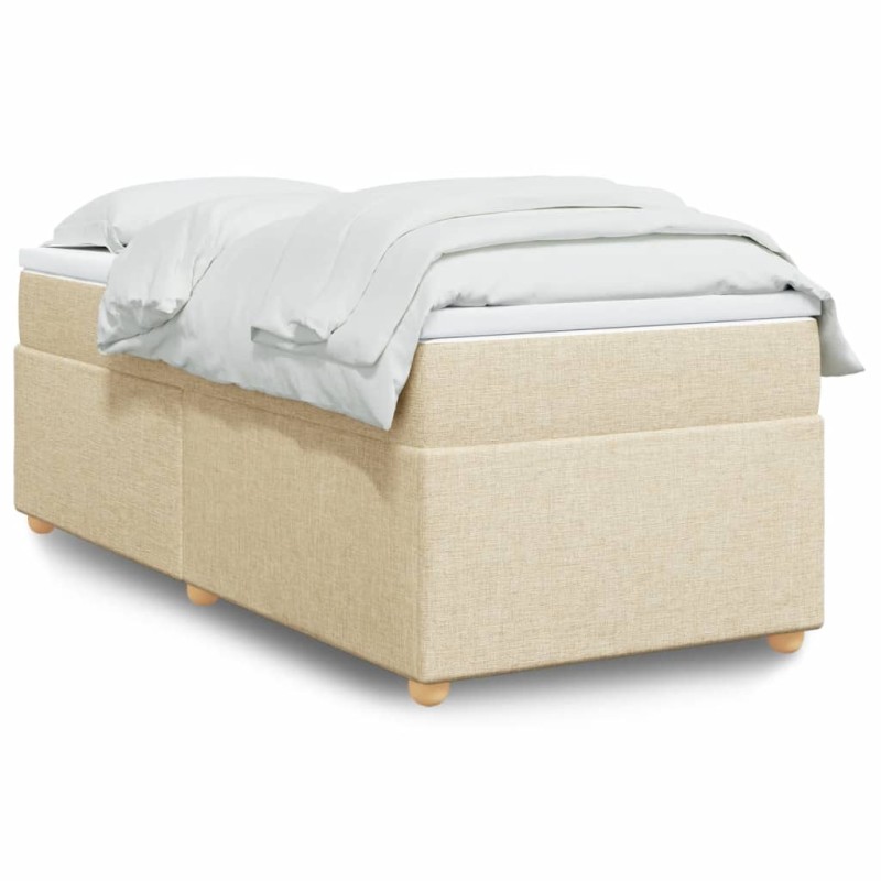 Boxspringbett mit Matratze Creme 100x200 cm Stoff