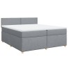 Boxspringbett mit Matratze Hellgrau 200x200 cm Stoff