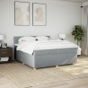 Boxspringbett mit Matratze Hellgrau 200x200 cm Stoff