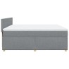 Boxspringbett mit Matratze Hellgrau 200x200 cm Stoff