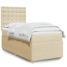 Boxspringbett mit Matratze Creme 90x190 cm Stoff