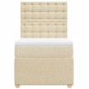 Boxspringbett mit Matratze Creme 90x190 cm Stoff