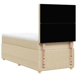 Boxspringbett mit Matratze Creme 90x190 cm Stoff