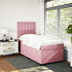 Boxspringbett mit Matratze Rosa 90x200 cm Samt