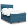 Boxspringbett mit Matratze Blau 140x190 cm Samt