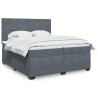 Boxspringbett mit Matratze Dunkelgrau 200x200 cm Samt