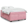 Boxspringbett mit Matratze Rosa 140x190 cm Samt