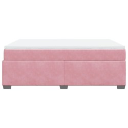 Boxspringbett mit Matratze Rosa 140x190 cm Samt