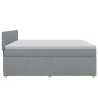 Boxspringbett mit Matratze Hellgrau 200x200 cm Stoff