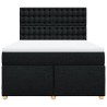 Boxspringbett mit Matratze Schwarz 140x200 cm Stoff