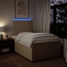 Boxspringbett mit Matratze Creme 120x200 cm Stoff