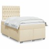 Boxspringbett mit Matratze Creme 120x190 cm Stoff