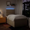 Boxspringbett mit Matratze Creme 120x190 cm Stoff